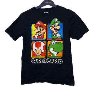 Boys Nintendo Super Mario T-Shirt 10/12 Black